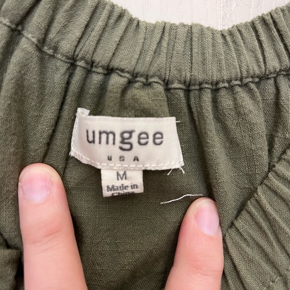 Umgee Olive Green Floral Embroidered Off The Shoulder Dress - Picture 2 of 7